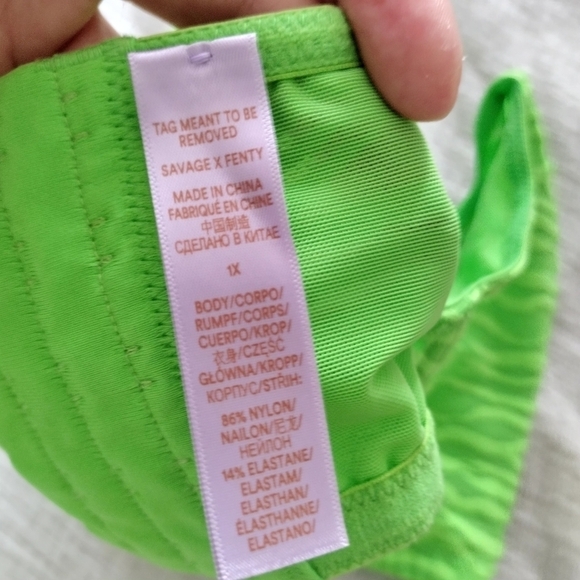 Savage x Fenty All Over Me Lace Bandeau Bralette green sz 1X - Picture 8 of 9